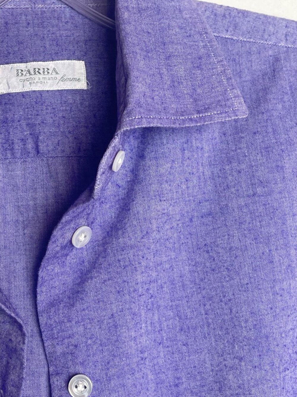 Barba Womens Purple Button-Up Shirt 100% Cotton Made In Italy